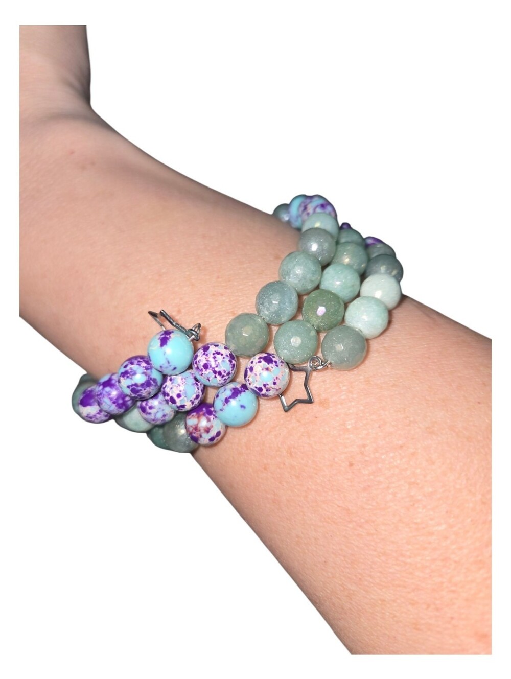 Multicolor Jasper Gemstone Bracelet Natural Stone Beads Handmade Boho 405